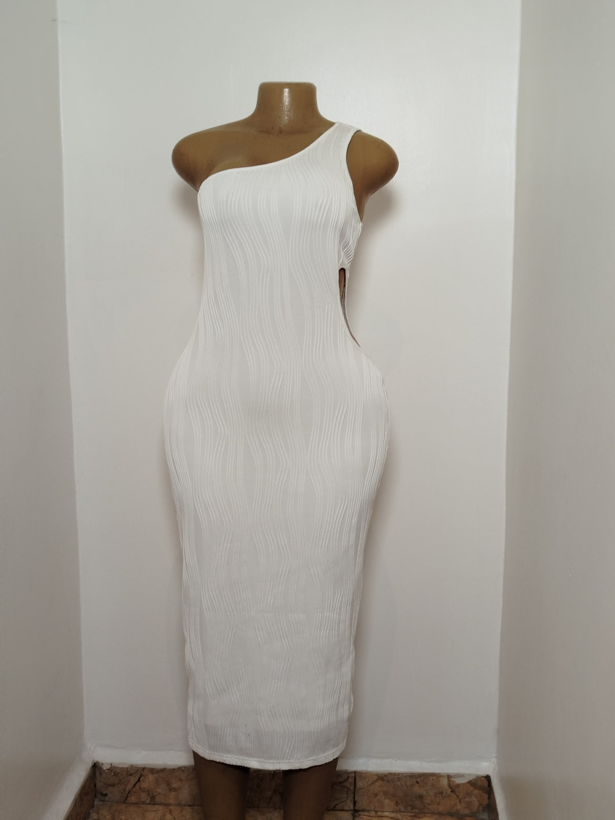 One shoulder cutout Waist body on Dress